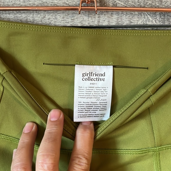 GIRLFRIEND COLLECTIVE green high rise run shorts - Picture 3 of 5